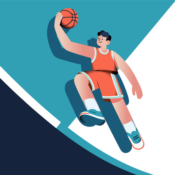 篮球运动插画设计