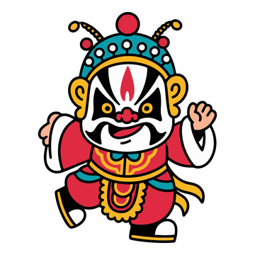 卡通传统戏剧人物插画