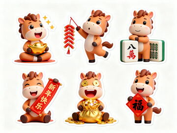 卡通小马贴纸