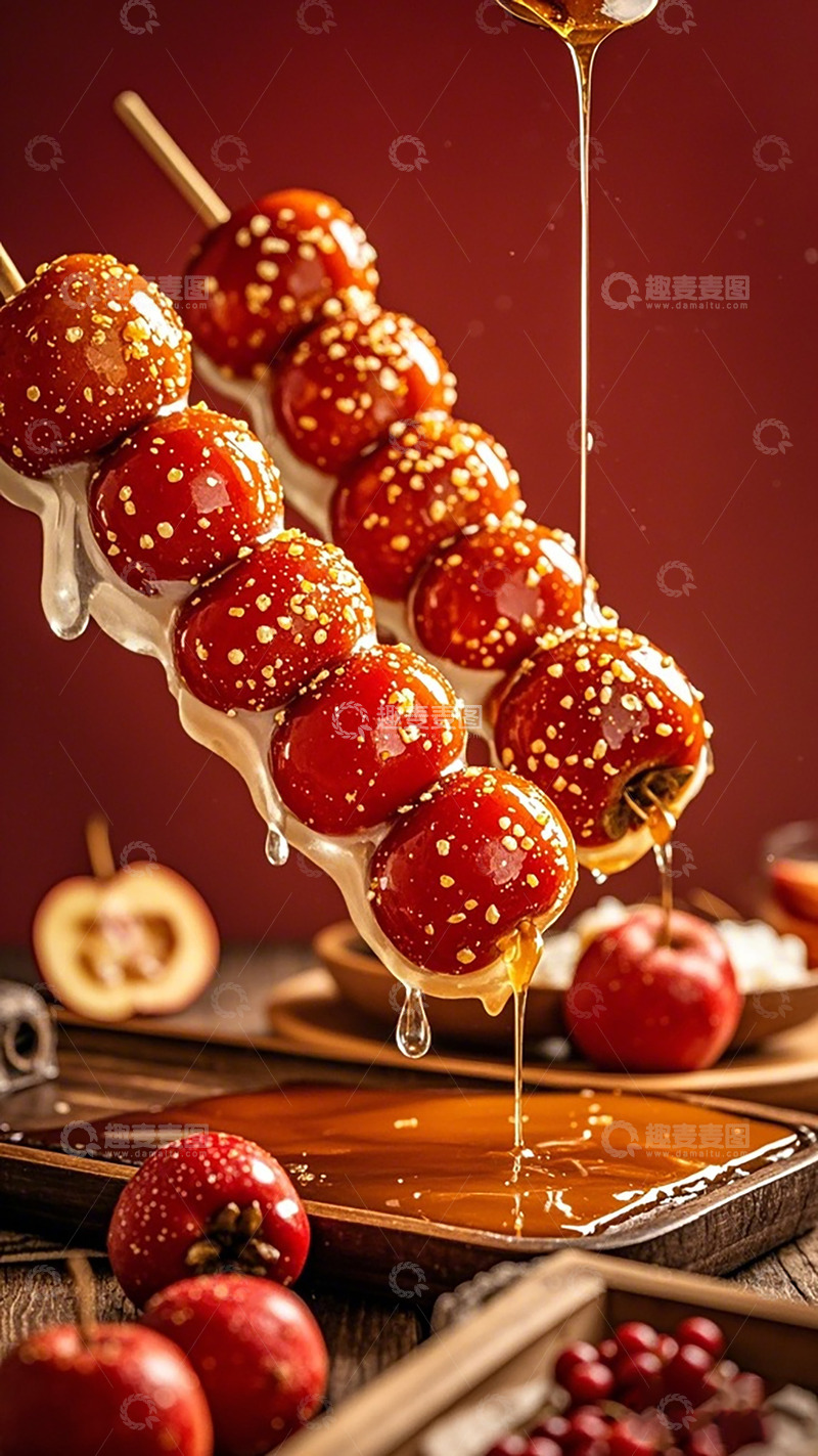 高清大图下载【趣麦麦图】糖葫芦蜂蜜浇淋美食摄影