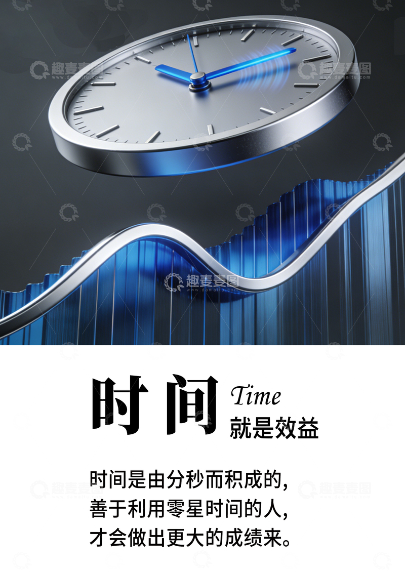 源文件下载【趣麦麦图】时间效益励志海报