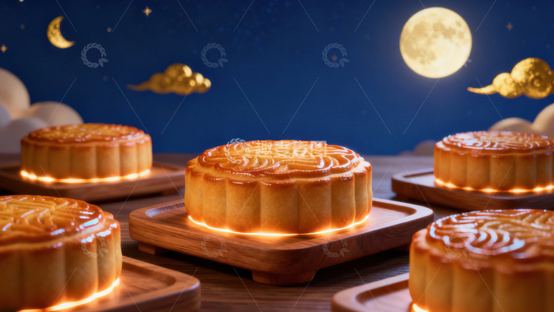 高清大图下载【趣麦麦图】中秋节月饼背景250