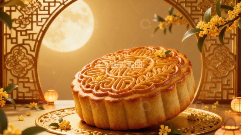 高清大图下载【趣麦麦图】中秋节月饼背景228