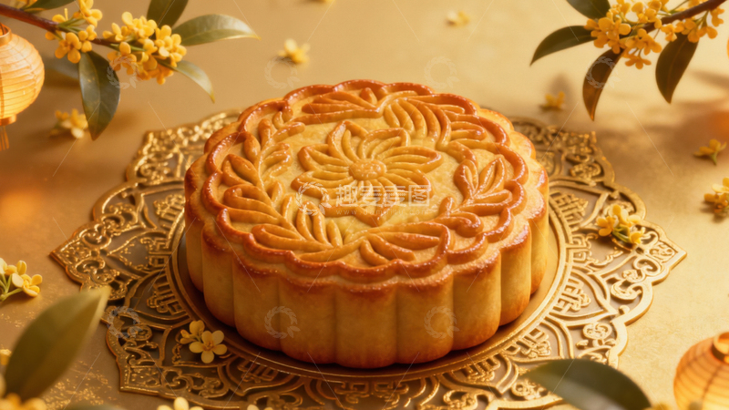 高清大图下载【趣麦麦图】中秋节月饼背景242