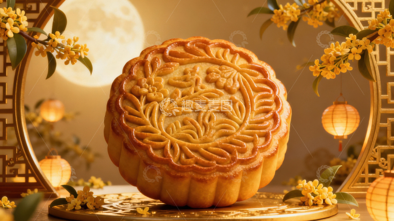 高清大图下载【趣麦麦图】中秋节月饼背景256