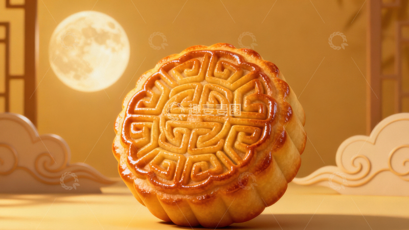 高清大图下载【趣麦麦图】中秋节月饼背景248