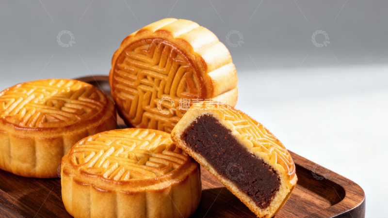 高清大图下载【趣麦麦图】中秋节月饼背景237