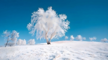 冰雪覆盖冬日美景风光摄影