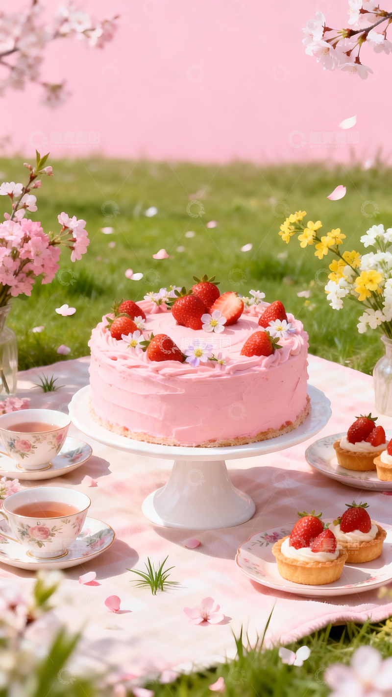 源文件下载【趣麦麦图】草莓主题蛋糕摄影2