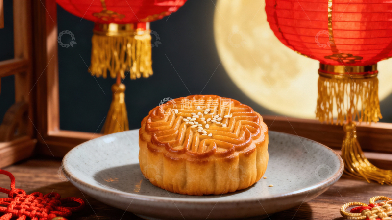 高清大图下载【趣麦麦图】中秋节月饼背景232