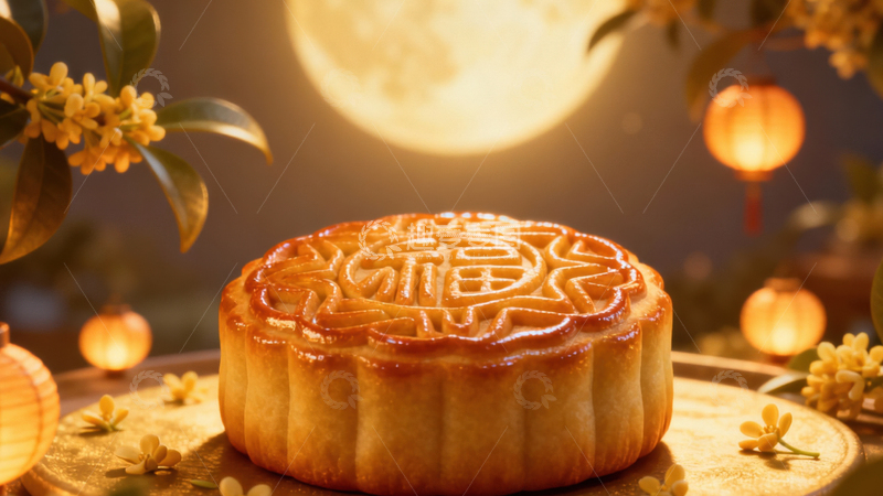 高清大图下载【趣麦麦图】中秋节月饼背景268