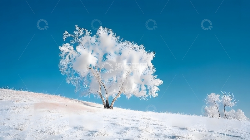 高清大图下载【趣麦麦图】冬日雪景雾凇树景摄影图片