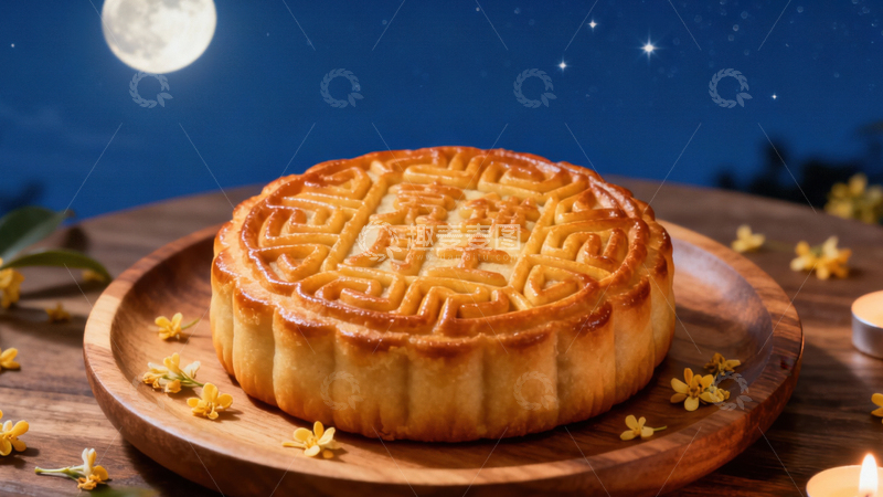 高清大图下载【趣麦麦图】中秋节月饼背景298