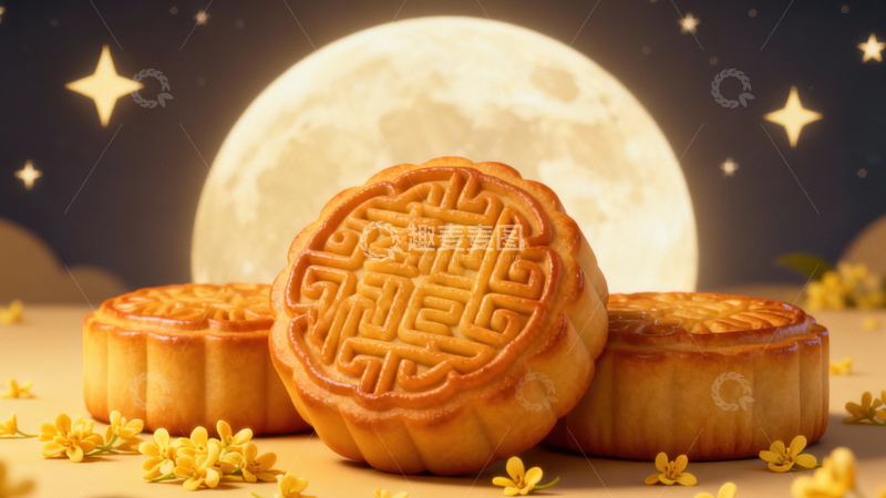 高清大图下载【趣麦麦图】中秋节月饼背景283