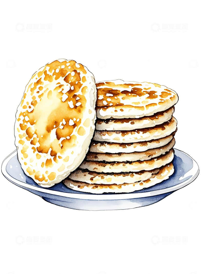 源文件下载【趣麦麦图】水彩风格芝麻脆饼4