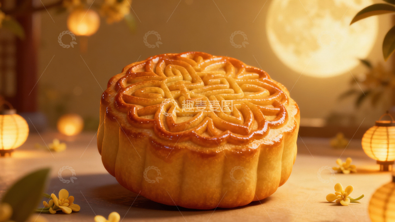 高清大图下载【趣麦麦图】中秋节月饼背景300