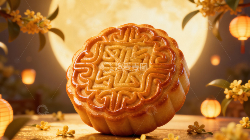 高清大图下载【趣麦麦图】中秋节月饼背景282