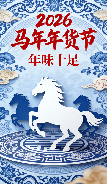 2026马年年货节庆海报