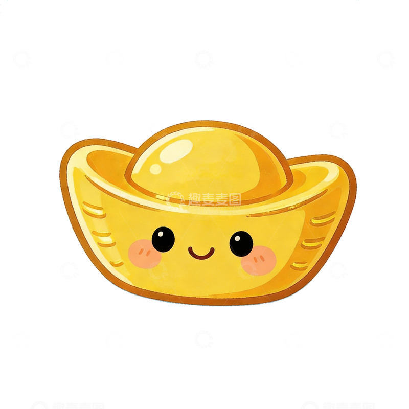 高清大图下载【趣麦麦图】金元宝卡通画