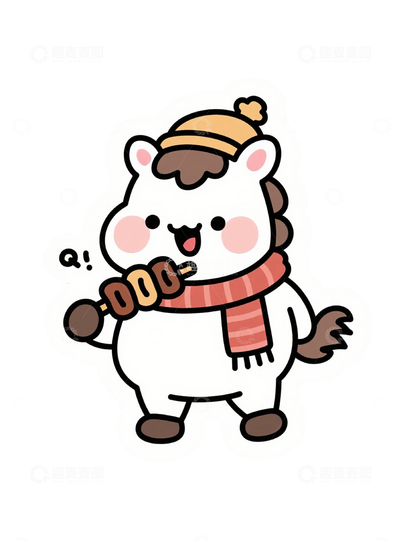 高清大图下载【趣麦麦图】卡通冬日小动物插画