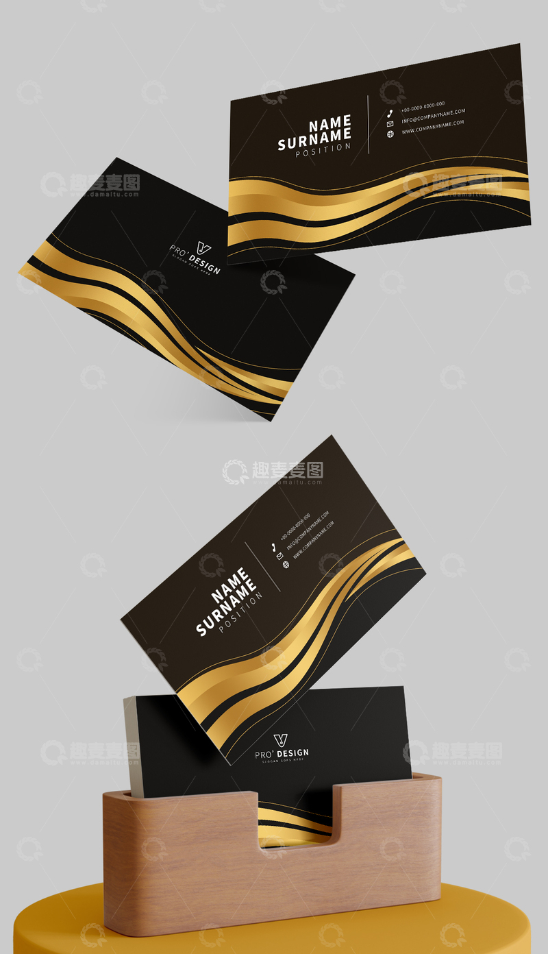源文件下载【趣麦麦图】高端商务名片设计模板