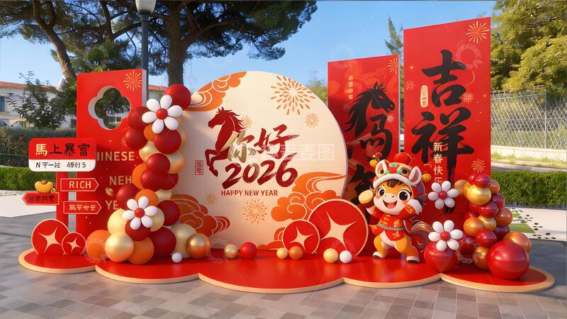 源文件下载【趣麦麦图】新年庆典气球装饰布置