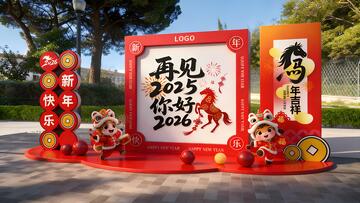 新年庆祝2026年布置场景设计素材