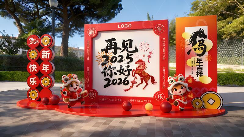 源文件下载【趣麦麦图】新年庆祝2026年布置场景设计素材