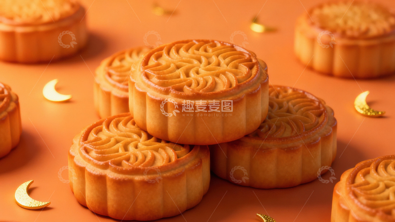 高清大图下载【趣麦麦图】中秋节月饼背景303