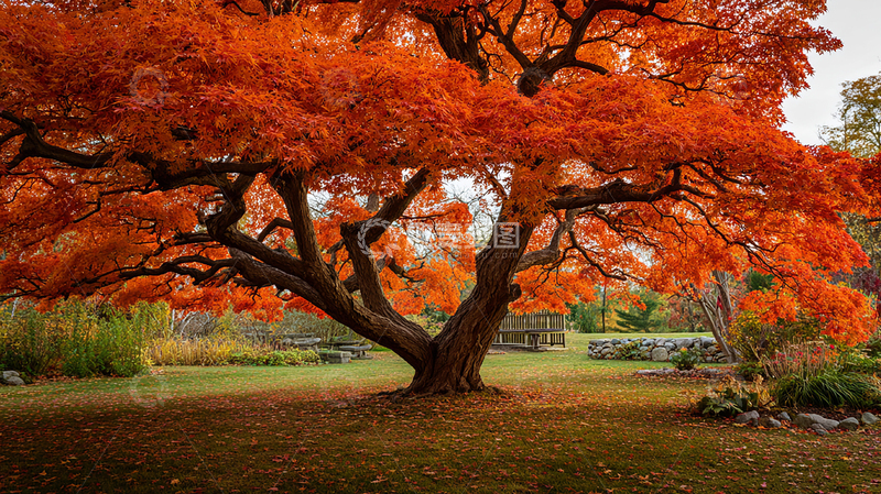 高清大图下载【趣麦麦图】秋日枫树美景