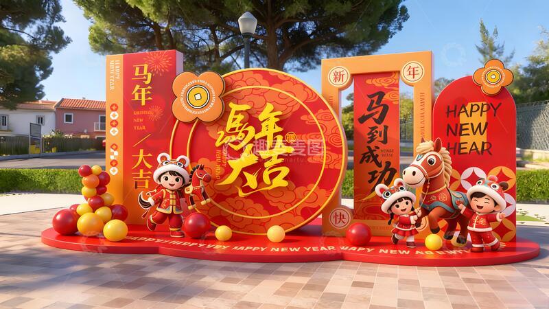 源文件下载【趣麦麦图】喜庆新年装饰布置设计素材