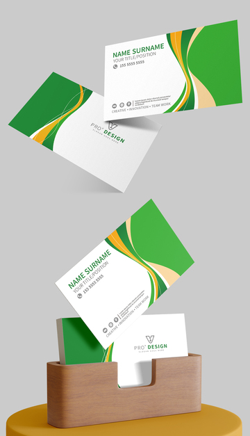 绿色商务名片设计模板
