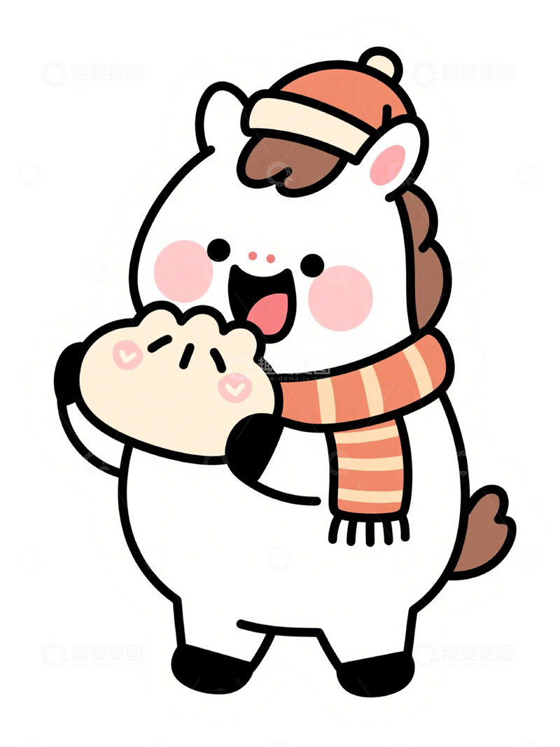 高清大图下载【趣麦麦图】可爱动物卡通插画