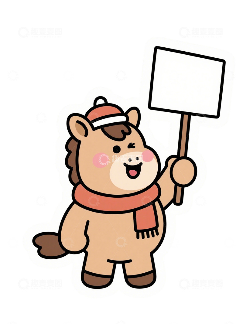 高清大图下载【趣麦麦图】卡通熊举牌素材