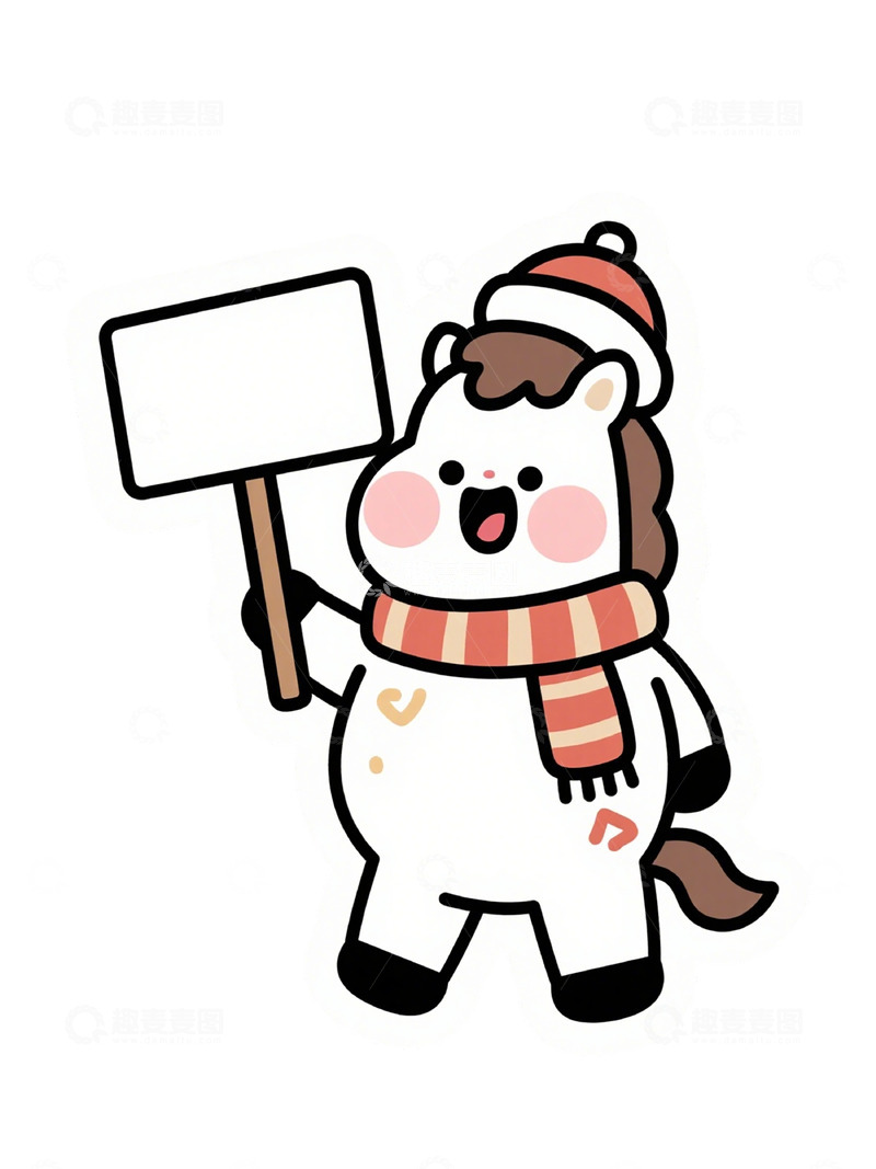 高清大图下载【趣麦麦图】可爱北极熊冬季卡通插画