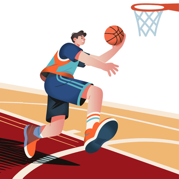 篮球运动矢量插画