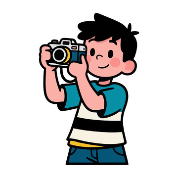 卡通男孩摄影插画
