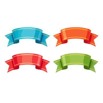 彩色丝带标签设计元素