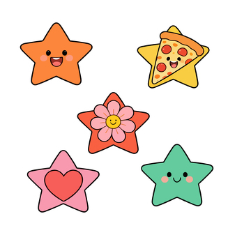 卡通风格星星贴纸合集