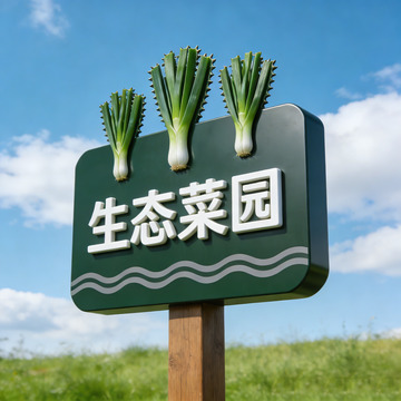 田园风生态菜园指示牌设计