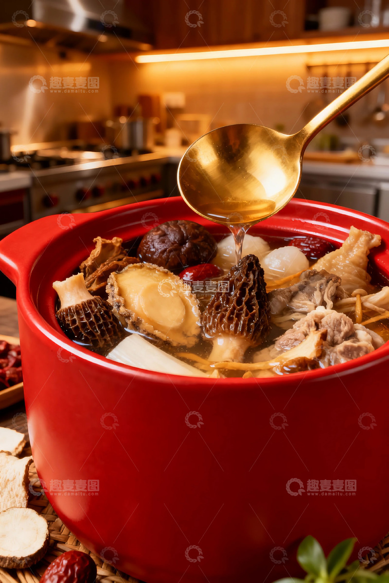 高清大图下载【趣麦麦图】红色锅炖汤美食摄影