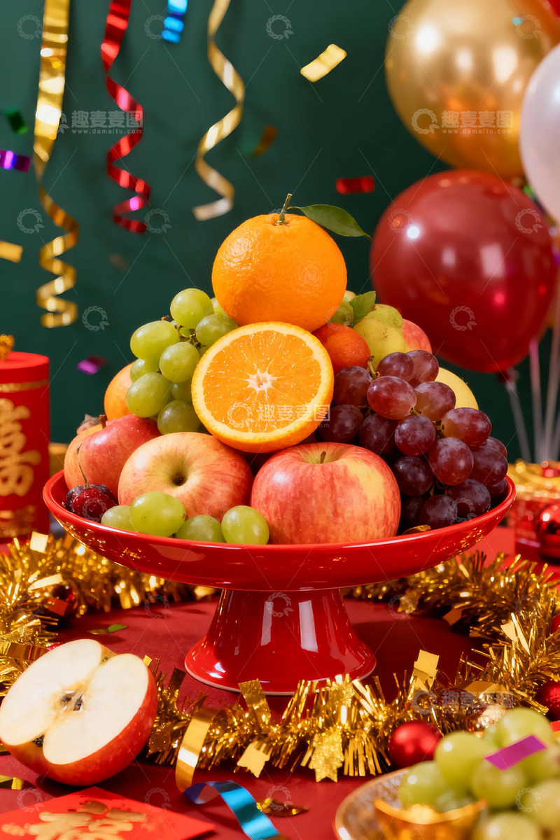 高清大图下载【趣麦麦图】喜庆节日水果拼盘摄影