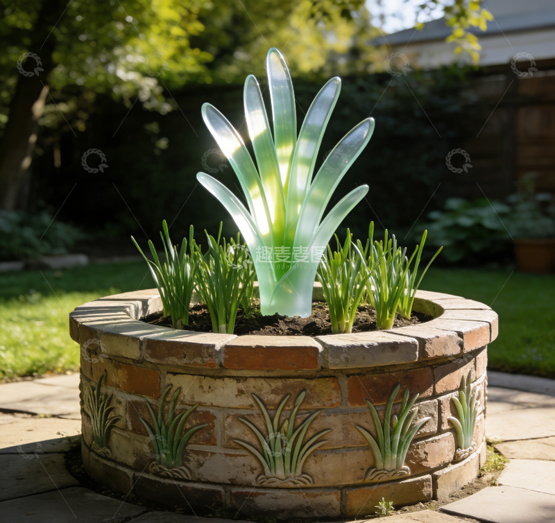 高清大图下载【趣麦麦图】花园玻璃植物装饰创意摆件景观