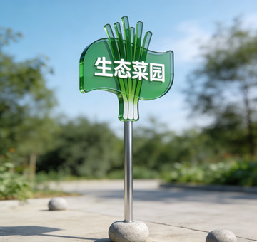 绿色生态菜园指示牌