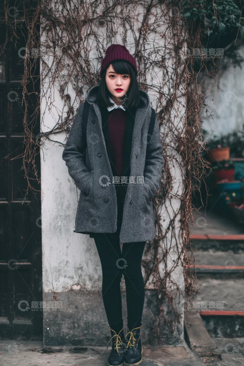 高清大图下载【趣麦麦图】冬装穿搭的人像氛围