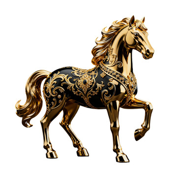 金色骏马装饰雕塑