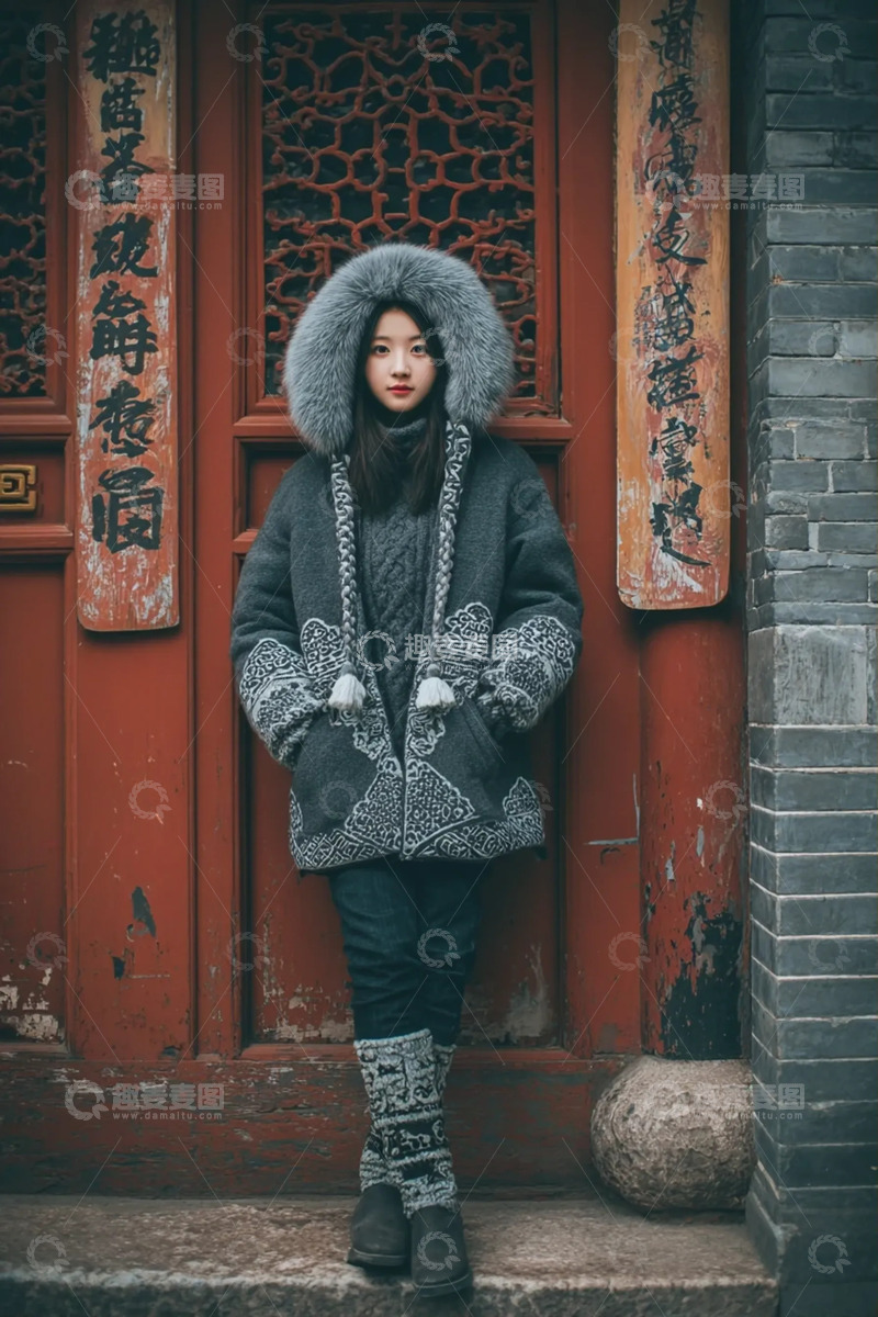 高清大图下载【趣麦麦图】冬日街拍的人像质感