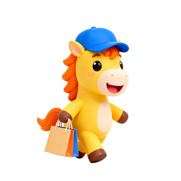 卡通小马送货员设计图