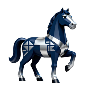 抽象马匹标志设计