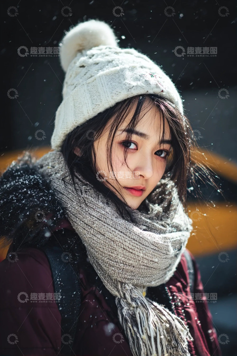 高清大图下载【趣麦麦图】暖冬穿搭的人像写真